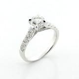 1.81 Cts Round Cut Diamond Engagement Ring set in 18K White Gold