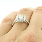 1.00 Cts Princess Cut Engagement Ring With Halo Set in 18K White Gold