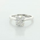 2.01 Cts Oval Cut Diamond Solitaire Engagement Ring Set In 14k White Gold
