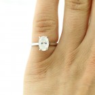 2 Cts. Oval Cut Solitaire Diamond Tulip Cathedral Engagement Ring set in 14K White Gold