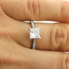1.68 Ctw Princess Cut Diamond Engagement Ring set in Platinum