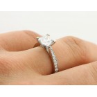 1.68 Ctw Princess Cut Diamond Engagement Ring set in Platinum