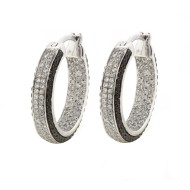 Black & White Diamond Inside Out Diamond Hoops