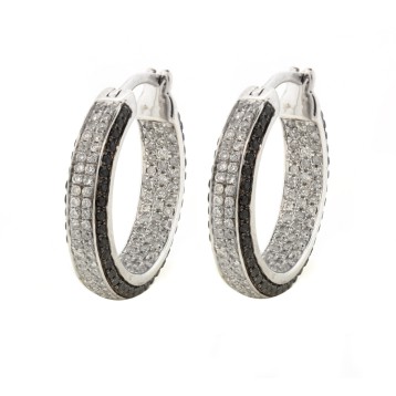 Black & White Diamond Inside Out Diamond Hoops Black & White Diamond Inside Out Diamond Hoops