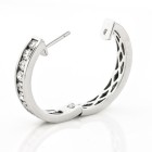 1.25 Cts. 18K White Gold Channel Diamond Hoop Earrings