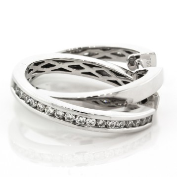 0.53 Cts. 18K White Gold Diamond Hoop Earrings