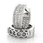 1.43 Cts. 18K White Gold Inside Out Diamond Hoop Earrings