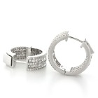 1.43 Cts. 18K White Gold Inside Out Diamond Hoop Earrings