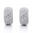 2.82 Cts Diamond Earrings Set in 18 K White Gold
