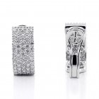 2.64 Cts  Round Cut Diamond Hoop Pave Earrings 18K White Gold