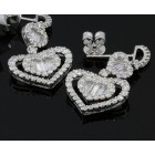 Dangly Fancy Diamond Earings total 2.28 cts set in 18k white gold