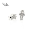 Earings Clip Ons  Total 1.20 Cts Set in 14k White Gold