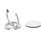 2.03 Cts Round Cut Diamond Hoop Errings set in 14K White Gold