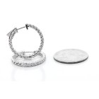 2.03 Cts Round Cut Diamond Hoop Errings set in 14K White Gold