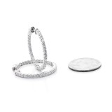 3.52 Cts Round Cut Diamond Hoops Earrings set in 14K White Gold 3.52 Cts Round Cut Diamond Hoops Earrings set in 14K White Gold