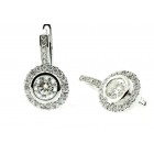1.84 Cts Round Cut Certified Natural Diamond Earrings 14K White Gold