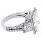 11.39ctw Princess/Round Cut Diamond Split Shank Ring PLATINUM
