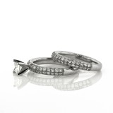 1.70CT Princess Cut Diamond Engagement Ring &  Wedding Band Set