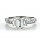 1.63 Cts Emerald Cut Diamond Engagement Ring in 18K White Gold