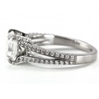 Jacob&Co Platinum Asscher Cut Diamond Engagement Ring  1.41 CT.