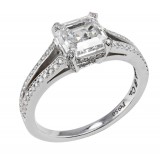 Jacob&Co Platinum Asscher Cut Diamond Engagement Ring  1.41 CT.