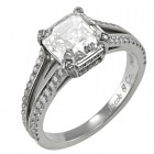 Jacob & Co.  Platinum Asscher Cut Diamond Engagement Ring