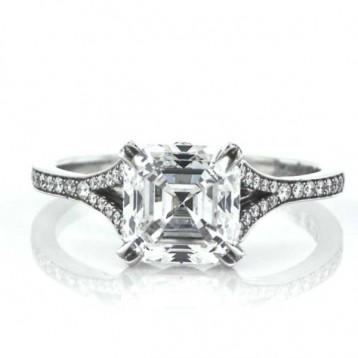 Jacob & Co. 3.02CT Platinum Asscher Cut Diamond Engagement Ring