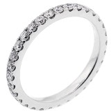 1.00 Ctw Round Cut Diamond Eternity Wedding Band Set in 14K White Gold