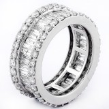 3.82CT DIAMOND BAGUETTE RING 14K WHITE GOLD