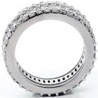 3.72 Platinum Eternity Diamond Band in Combination of Baguette and Round Cut Diamonds