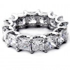 10.10 Cts Princess Cut Eternity Bend set in 14K White Gold