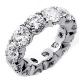 9.50 Cts Round Cut Diamond Eternity Band set in 14K White Gold