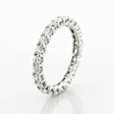 1.72 Cts Round Cut Diamond U- Shape Wedding Band 18k White Gold