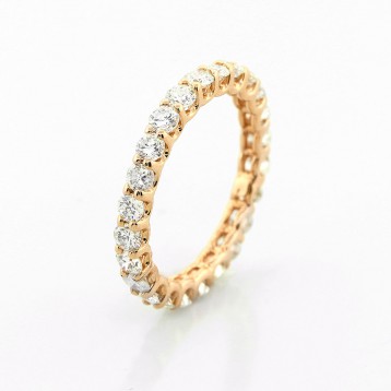 1.57 Cts Round-cut Diamond U-shape Wedding Band 18k Rose Gold