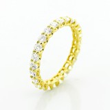 1.57 Cts Round-cut Diamond U-shape Eternity Wedding Band 18k Gold