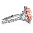 7.03 Ctw Platinum Pink Round Cut Diamand Engagement Ring with 2 Trillion Cut Diamonds 7.03 Ctw Platinum Pink Round Cut Diamand Engagement Ring with 2 Trillion Cut Diamonds
