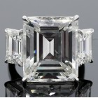 24.64ctw 3-Stone Emerald Cut Diamond Ring PLATINUM