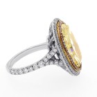 11.7 CTS LIGHT FANCY YELOW OVAL CUT DIAMOND ENGAGEMENT RING 