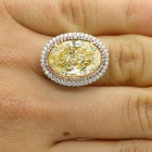 11.7 CTS LIGHT FANCY YELOW OVAL CUT DIAMOND ENGAGEMENT RING 