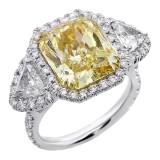 9.91 Cts Luxury Fancy Yellow Diamond Engagement Ring set in Platinum