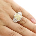 9.91 Cts Luxury Fancy Yellow Diamond Engagement Ring set in Platinum