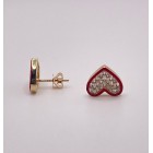 0.50ct Dia 14kt Gold Diamond Heart Earring with Color Enamel 