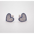 0.50ct Dia 14kt Gold Diamond Heart Earring with Color Enamel 