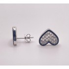0.50ct Dia 14kt Gold Diamond Heart Earring with Color Enamel 