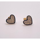 0.50ct Dia 14kt Gold Diamond Heart Earring with Color Enamel 