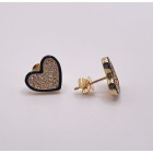 0.50ct Dia 14kt Gold Diamond Heart Earring with Color Enamel 