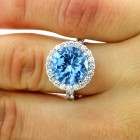 5 Cts Blue Aquamarine Fancy Ring set in 18K White Gold