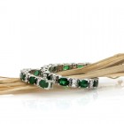 Emerald and Diamond 18Kt White Gold Classic Ladies Bracelet
