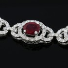Red Gem Stone and Diamond Braclet total 6.82 cts set in 18k white gold 