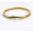 Sapphire Braclet total of 9.27 cts set in 14k yellow gold